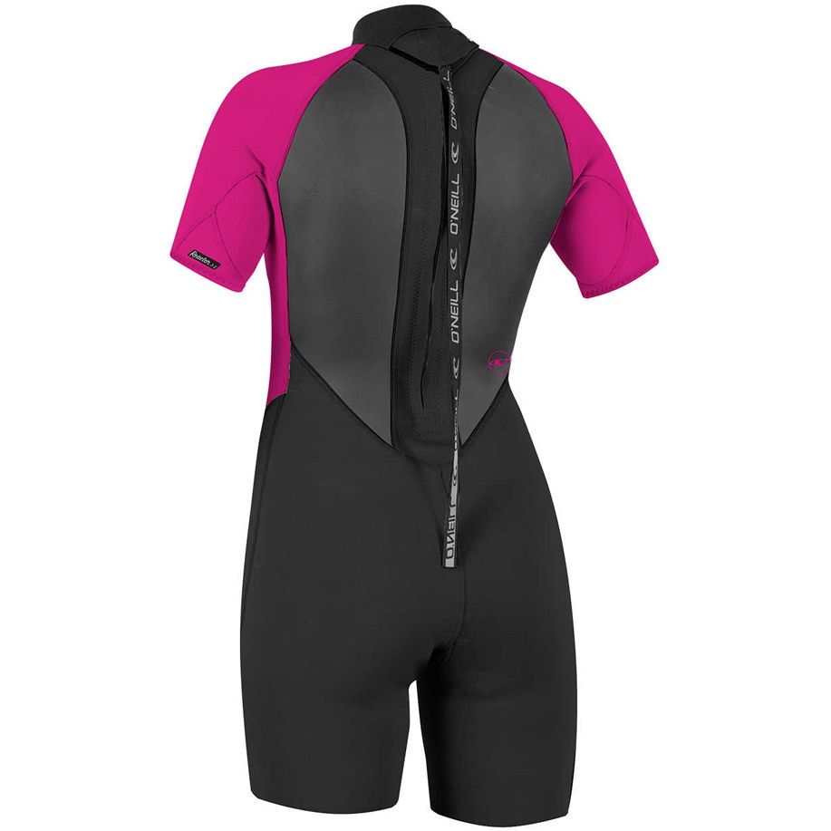 2025 O'Neill Womens Reactor II 2mm Back Zip Shorty Wetsuit 5043 - Black / Berry